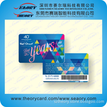 High Quality Barcode Plastic Membership Card